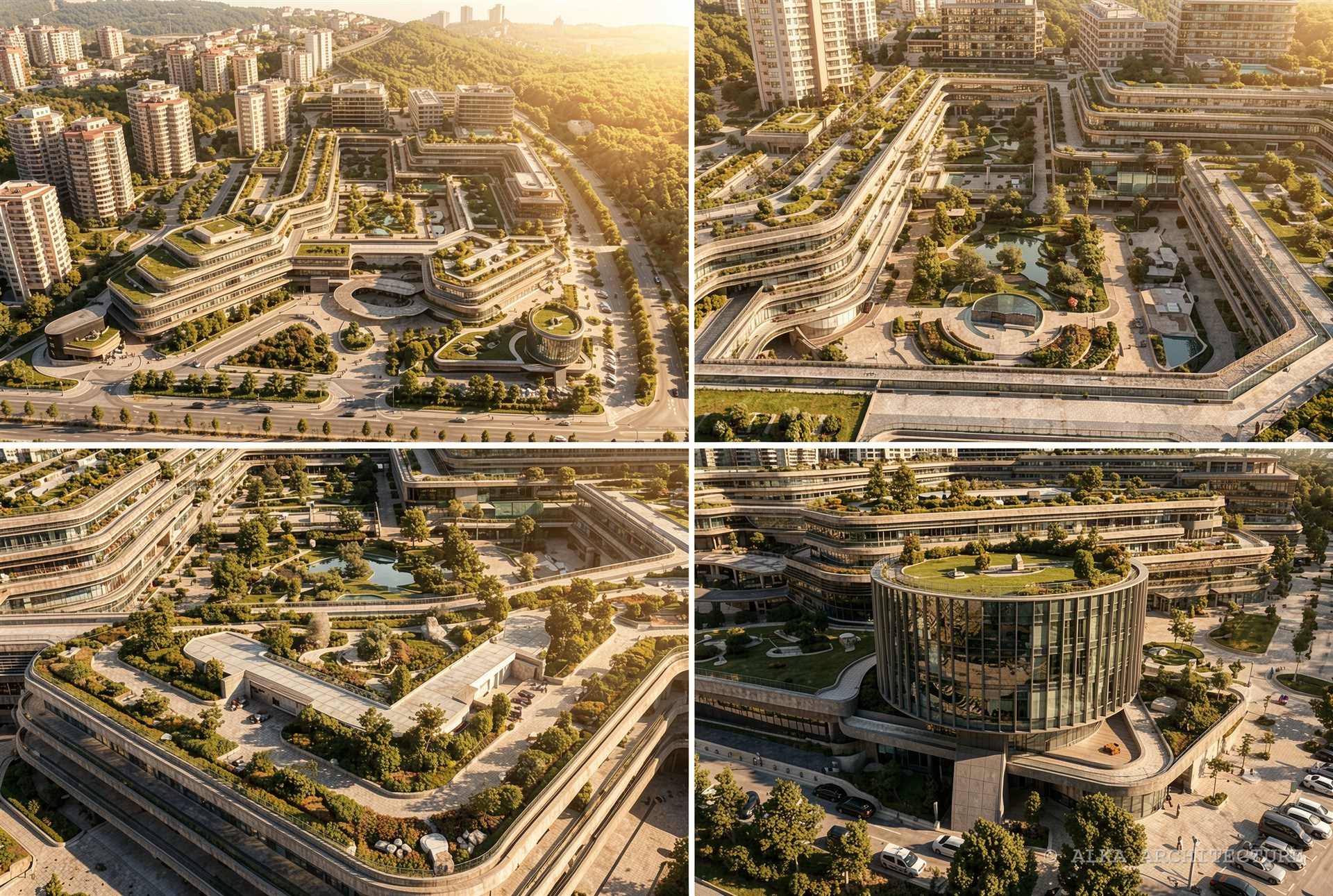 Garden Terraces — CIRCULAR TOWER + LANDSCAPE