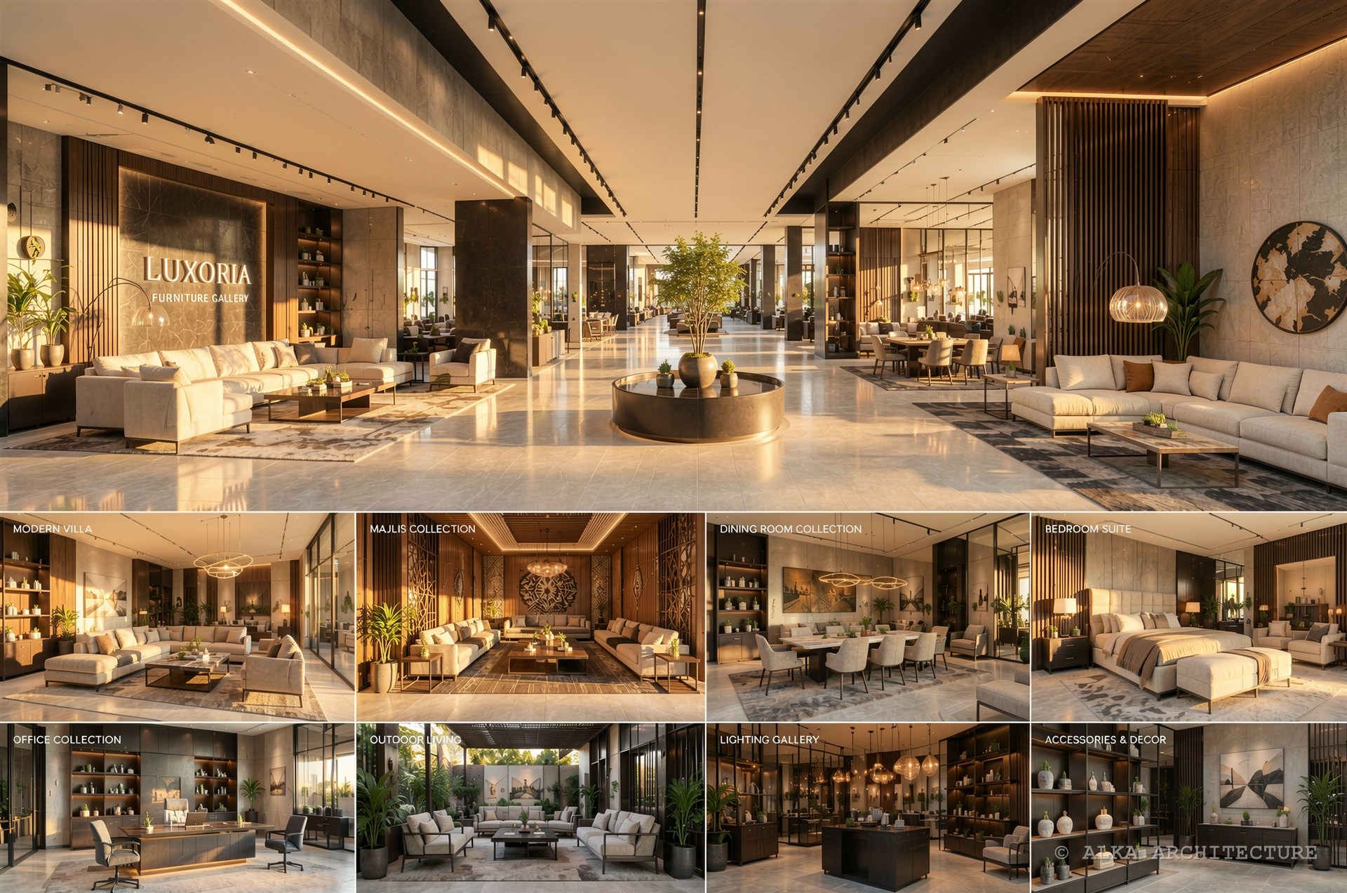 Luxoria Furniture Gallery — EXHIBITION HALL + COLLECTIONS
