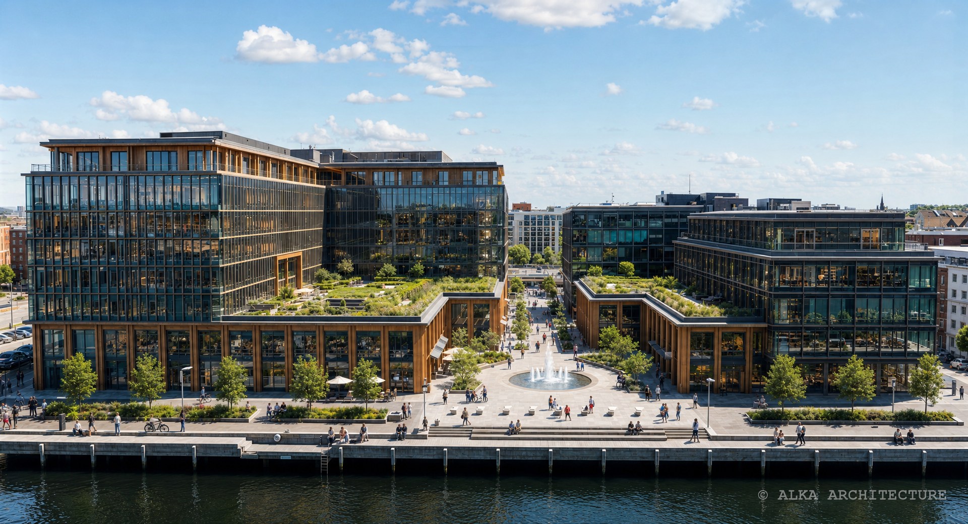 Waterfront Business Park — AERIAL — DAY